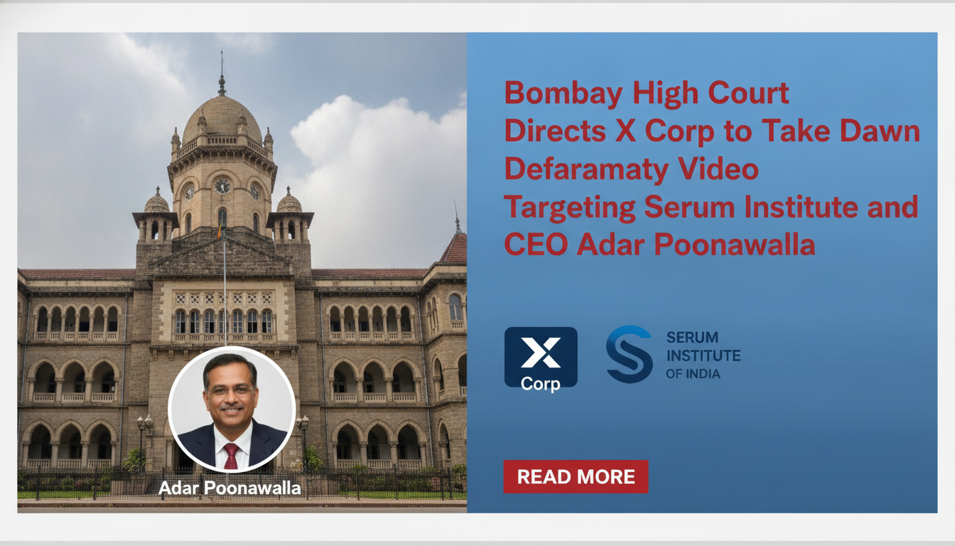 Bombay High Court Directs X Corp to Take Down Defamatory Video Targeting Serum Institute and CEO Adar Poonawalla